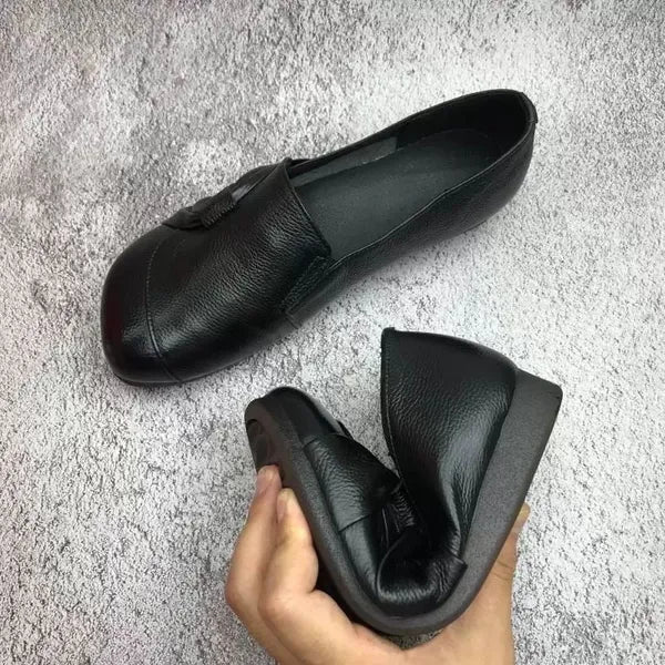 Damen flache Mokassins mit weichem Schaft und elastischer, rutschfester Sohle