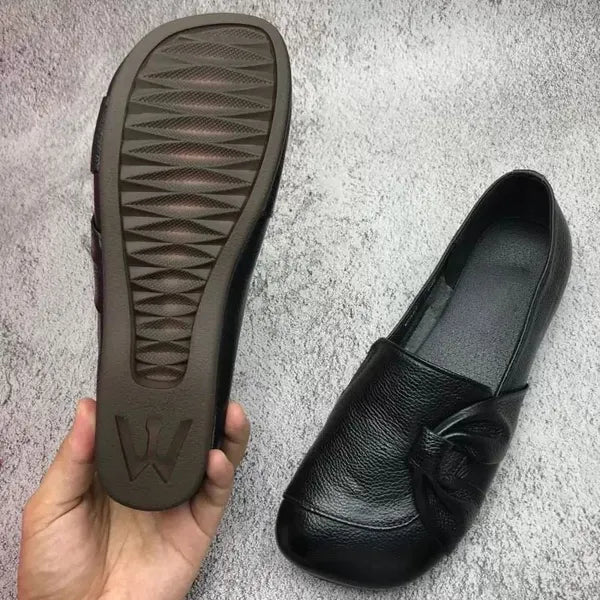 Damen flache Mokassins mit weichem Schaft und elastischer, rutschfester Sohle