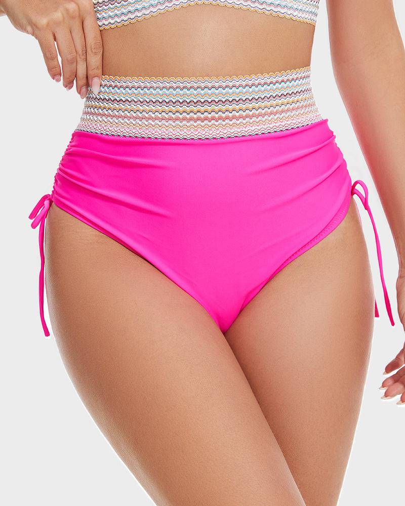 Damen zweiteiliges Bikini mit hohem Bund und formender Konstruktion