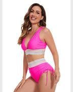 Damen zweiteiliges Bikini mit hohem Bund und formender Konstruktion