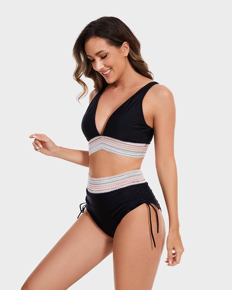 Damska Bikini Modelująca z Wysokim Stanem