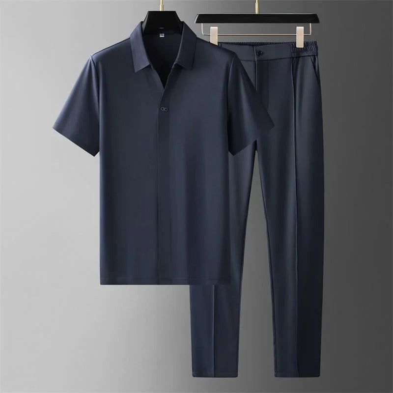 Men's Two-Piece Set with Modern, Elegant Line